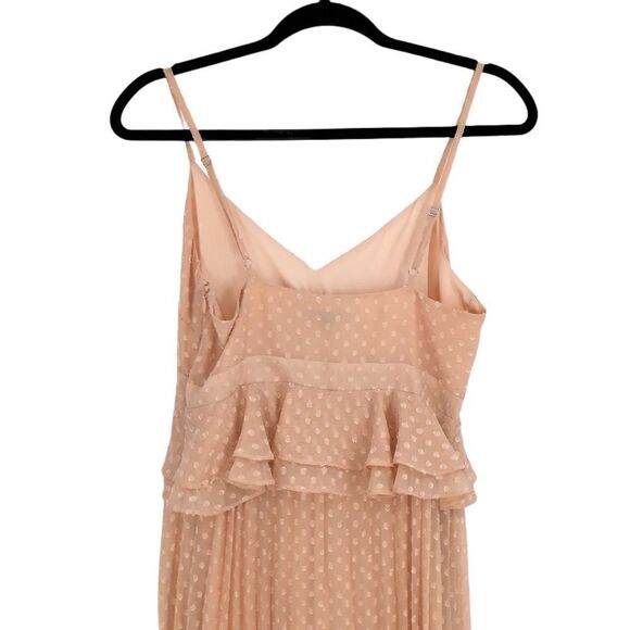 Gianni Bini Cottage Core Swiss Dot Ruffle Pleated Sweetheart Spaghetti Maxi Sz 4 - Picture 7 of 11